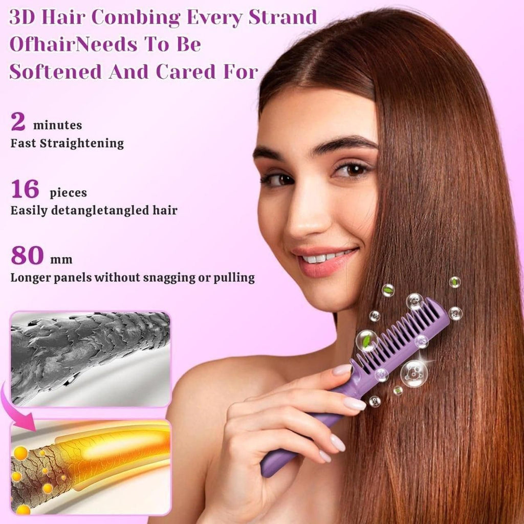UBAA Portable Mini Hair Straightener Cordless Rechargeable Mini Adjustable Hair Straightener Hot Comb